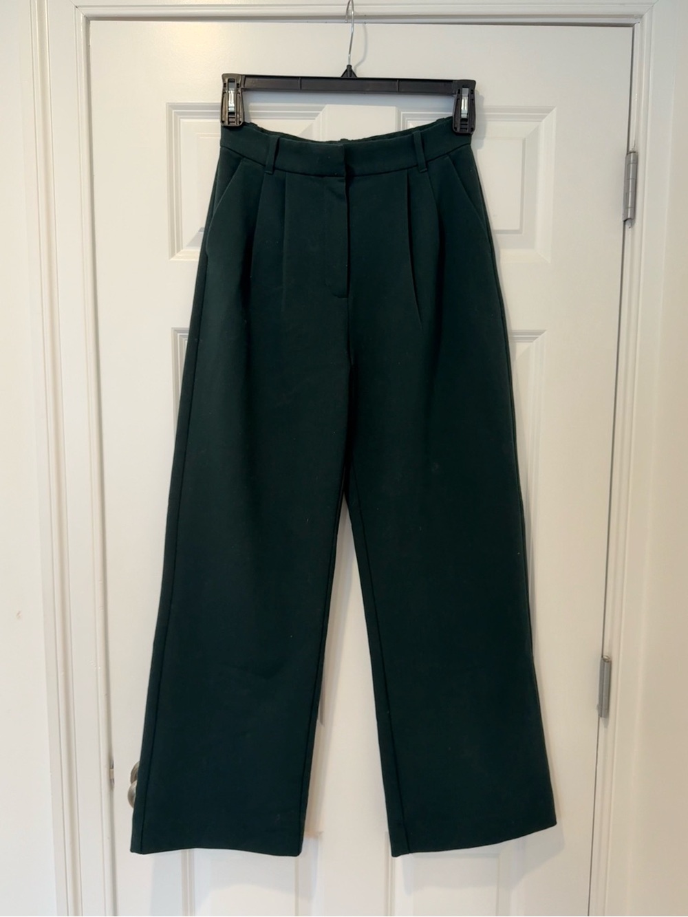 Abercrombie, Sloane High-Rise Wide-Leg Trouser, Dark Green